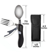 2-Pack 4-in-1 Stainless Steel Camping Cutlery Sets