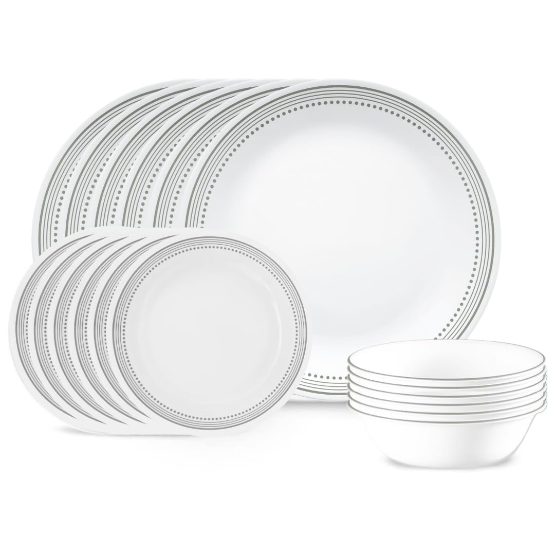 Corelle Mystic Gray 18-Piece Dinnerware Set for 6
