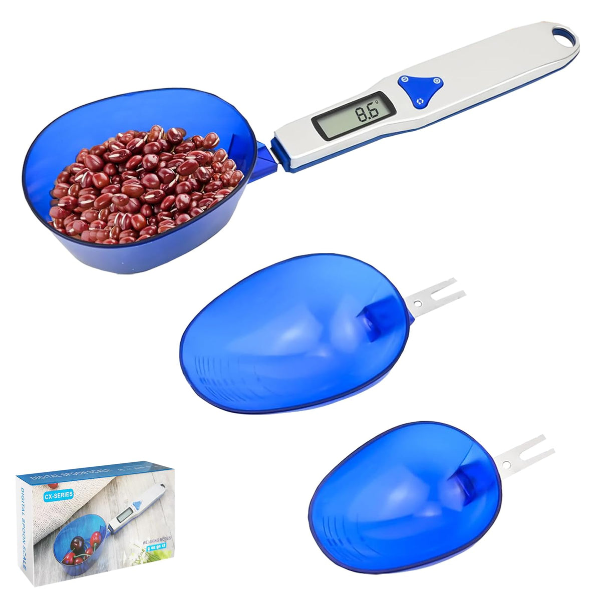 Digital Measuring Spoon Scale with 3 Scoops – 500 g × 0.1 g
