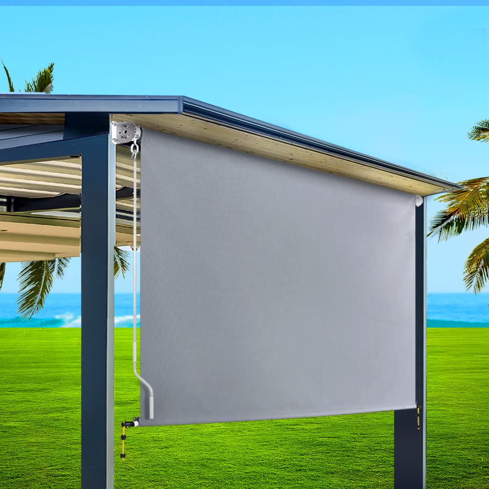 3 × 2.5 m Manual Outdoor Roller Blind – Grey