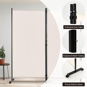 180cm Rolling 3-Panel Room Divider – Black or White Star