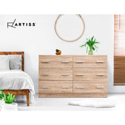 Oak 6-Drawer Tallboy Chest