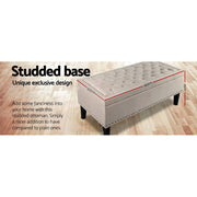 Taupe Tufted Storage Ottoman – 95.5 cm