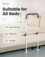 Bed Rail for Seniors, Medical Adjustable Bed Assist Rail Handle and Fall Prevention Safety Hand Guard Grab Bar for Elderly, Handicap, Kid - Fit King, Queen, Full, Twin