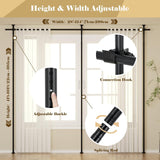 Kokorona Room Divider Curtain Rod, Double Vertical Tension Rods, No Drilling Curtain Rods for Room Separation, 71-290cm(W)1.2-3 m(H) Adjustable Floor to Ceiling Freestanding Curtain Rods Damage Free