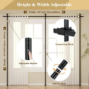 71–290 cm Double-Post Tension Room Divider Rod – Black