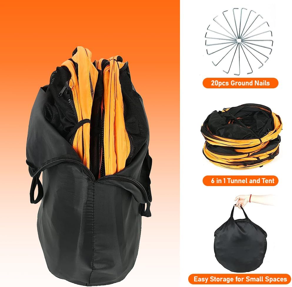 Foldable Pet Playpen with Tent, Tunnel & Cube