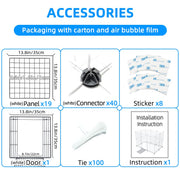20-Piece Modular Wire Small-Animal Enclosure – 35 cm Panels