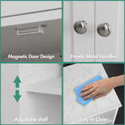 White Freestanding Storage Cabinet with Drawer & Shelves