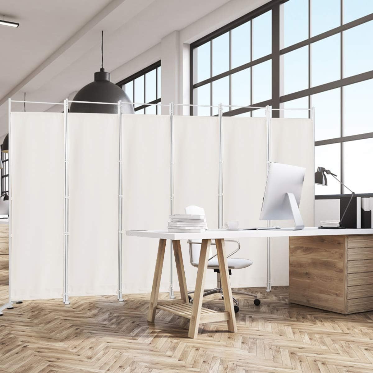300 × 180 cm 6-Panel Folding Fabric Room Divider – 2 Colours