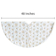 Christmas Tree Skirt - 48 inches Large White Luxury Faux Fur Tree Skirt Christmas Decorations Holiday Thick Plush Tree Xmas Ornaments (White/Gold)