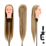 Salon Training Head Hair Hairdressing Wig Practice Styling Mannequin Doll Clamps