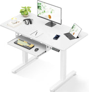100 × 50 cm Electric Standing Desk with Keyboard Tray & Memory