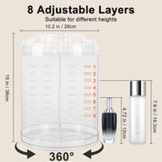 360° Rotating Adjustable Makeup Organiser – 8 Tiers