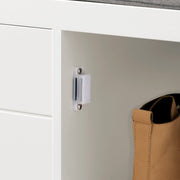 91 cm White Shoe Storage Bench with Removable Cushion