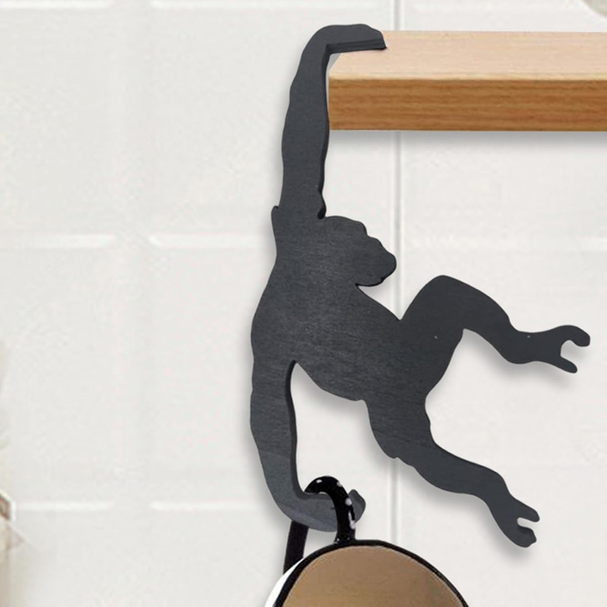 Monkey-Shaped Wooden Hanging Banana Hook