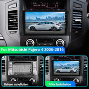 Car Stereo For Mitsubishi Pajero 2006-2016 with 9 inch Touch Screen Android 12.0 2GB+32GB Car Radio Auto Radio with Carplay/Android Auto/Bluetooth/GPS/FM Support Steering Wheel Controls Parking assist