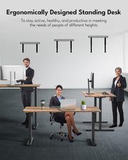 Electric Height-Adjustable Standing Desk with Spliced Top