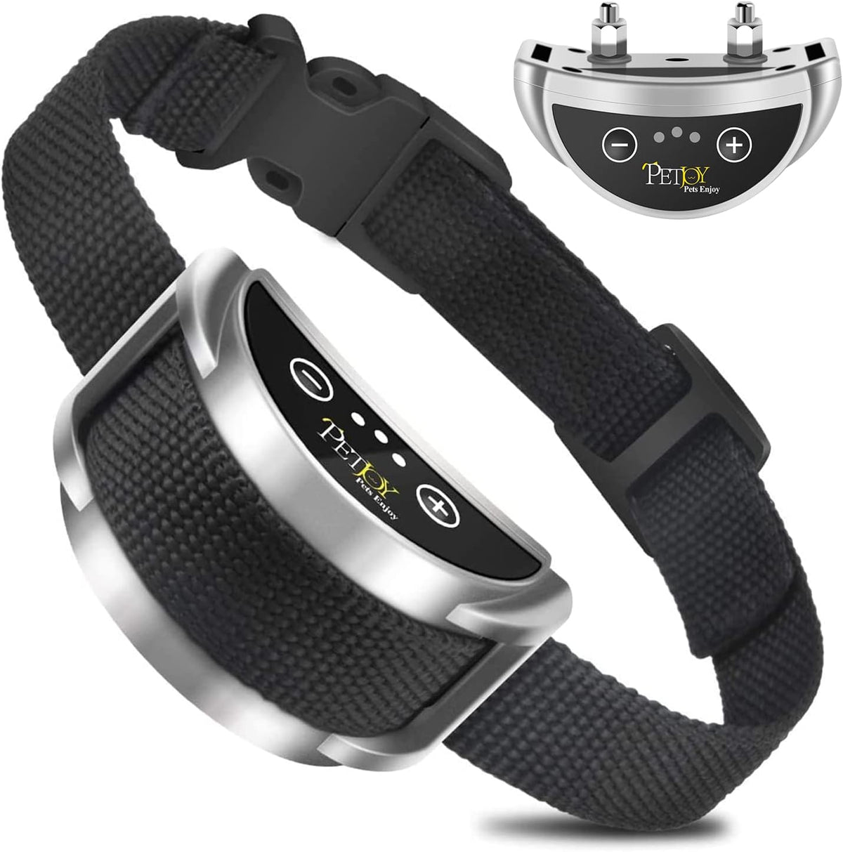Shock Collar, Waterproof & Rechargeable Bark Collar w/5 Adjustable Sensitivity and 7 Progressive Levels Using Beep & Shock.(Silver)