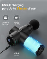 Massage Gun, Massage Gun Deep Tissue, with 10 Speed Levels, Type-C Charging, Portable Handheld Muscle Massager, Home and Office Use, Ideal Gifts for Men