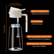 2-in-1 Glass Cooking Oil Sprayer & Pourer – 470 ml, White