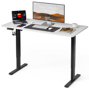 120 × 60 cm Electric Standing Desk with Cable Management – White