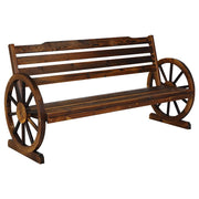 142 cm 3-Seat Fir-Wood Wagon-Wheel Garden Bench – Up to 300 kg