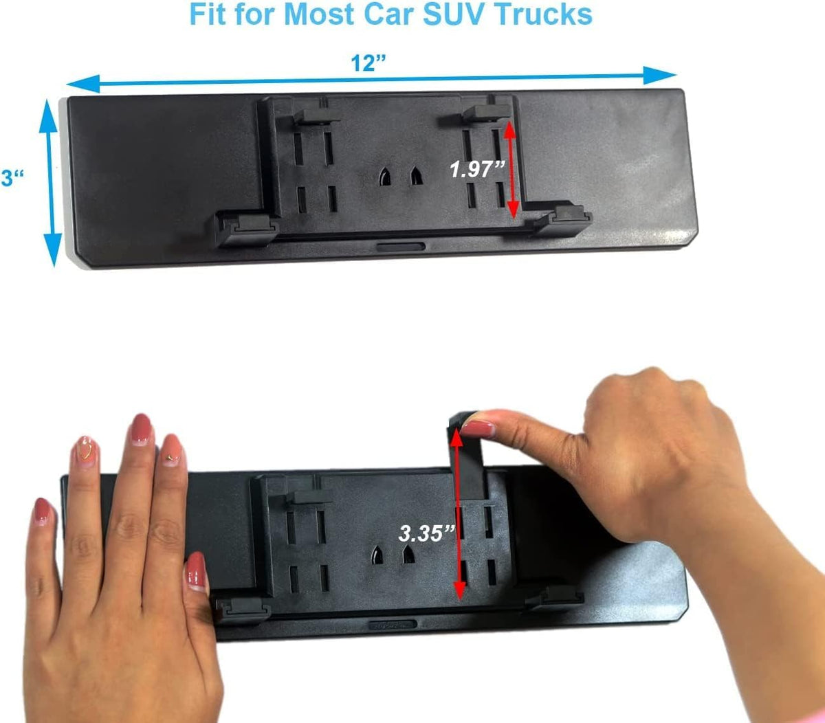 12-Inch Clip-On Panoramic Interior Rear-View Mirror