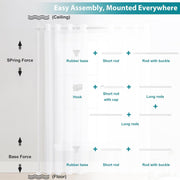No-Drill Floor-to-Ceiling Curtain Divider Frame – Black or White