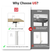Electric Standing Desk Adjustable Height 160cm x 60cm Computer Desk Sit Stand Ergonomic Home Office Desk Memory Preset Table with Whole-Piece Desktop (White Frame + Oak Desktop)
