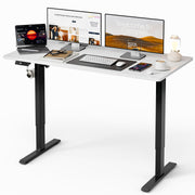 120 × 60 cm Electric Standing Desk with Cable Management – White