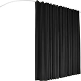 Artiss Room Divider, Ceiling Mounted Track Sets, Extra Wide Blackout Curtain, Flexible Bendable Tracks for Bedroom Privacy Partition Separator, DIY, Hooks, 1 Panel Black Drape and White Rail,254x213CM