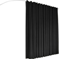 Artiss Room Divider, Ceiling Mounted Track Sets, Extra Wide Blackout Curtain, Flexible Bendable Tracks for Bedroom Privacy Partition Separator, DIY, Hooks, 1 Panel Black Drape and White Rail,254x213CM