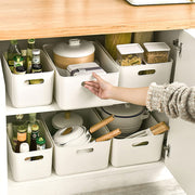 Handled Plastic Storage Bins – Set of 6 with 4 Lids
