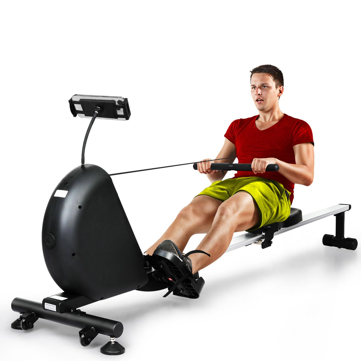 Centra Smart Rowing Machine,Magnetic Rowing Machine with Electric Telescopic Track,Self Powered Rower Machine with Bluetooth Monitor,Separate APP,Face Control 16-Level Resistance