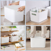 Handled Plastic Storage Bins – Set of 6 with 4 Lids