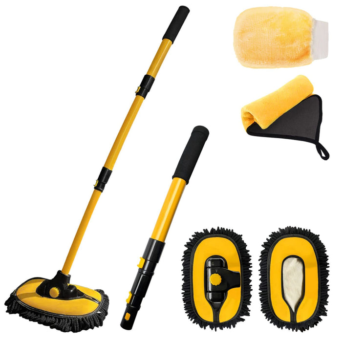 5-Piece Telescopic Chenille Car Wash Brush Kit – 20–41in