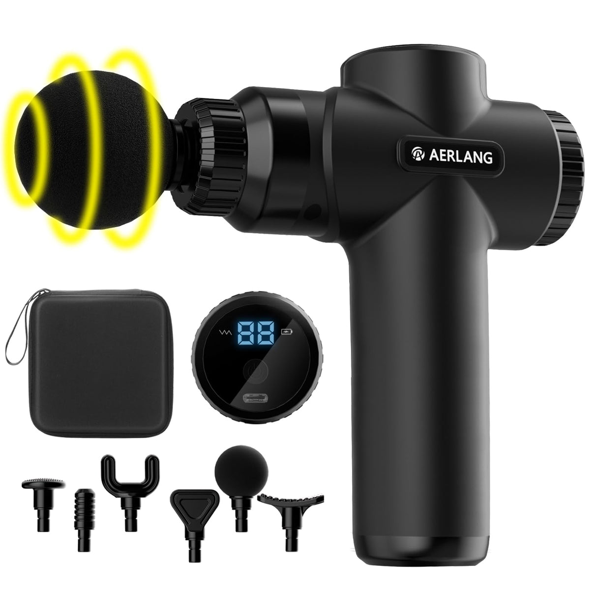 Massage Gun, Massage Gun Deep Tissue, with 10 Speed Levels, Type-C Charging, Portable Handheld Muscle Massager, Home and Office Use, Ideal Gifts for Men
