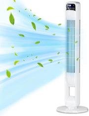 Billord Pedestal Tower Fan for Bedroom - Bladeless Oscillating Fans with 3 Fan Speed & 3 Wind Modes Portable Fans, Standing Fan 12H Timer, Tower Fan 70 Degree, Oscillating for Home