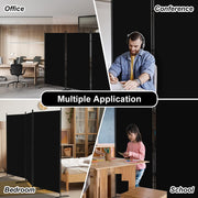 Black 3-Panel Room Divider with Gap Covers – 260 × 180cm