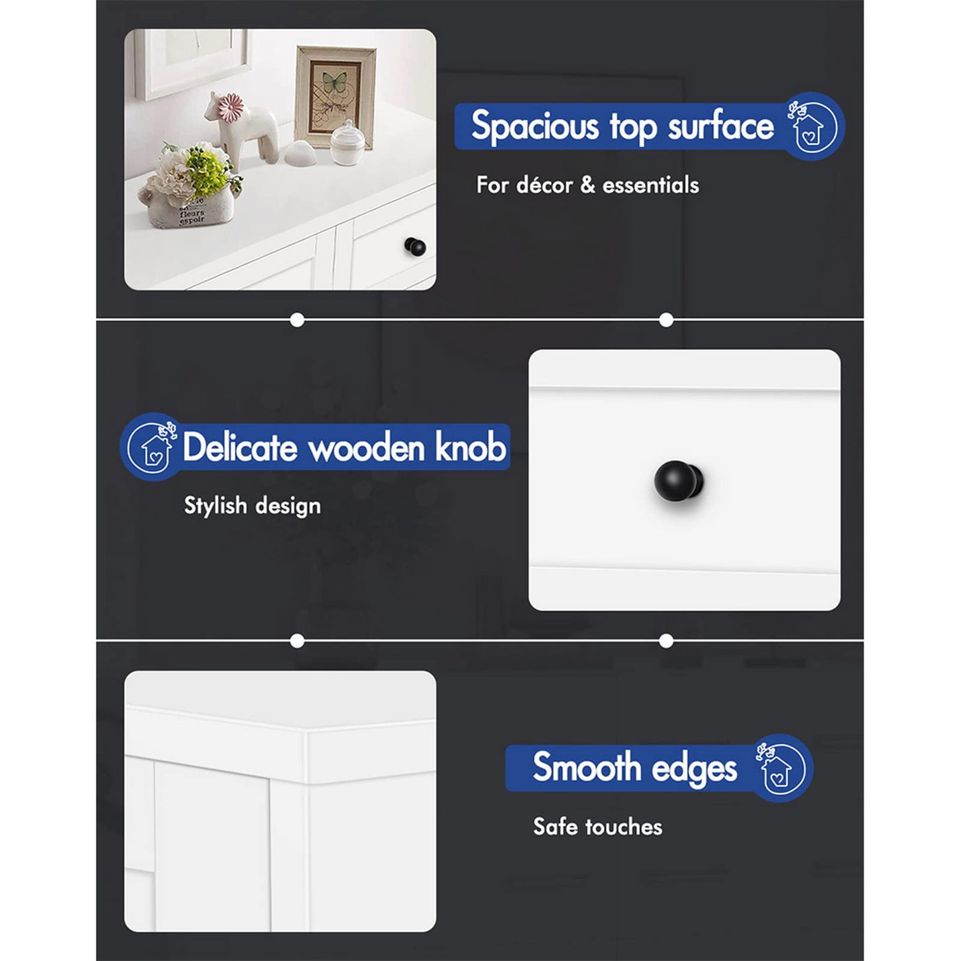 5-Drawer Tallboy Storage Cabinet
