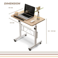 Grey Adjustable Mobile Laptop Desk with Tilting Top