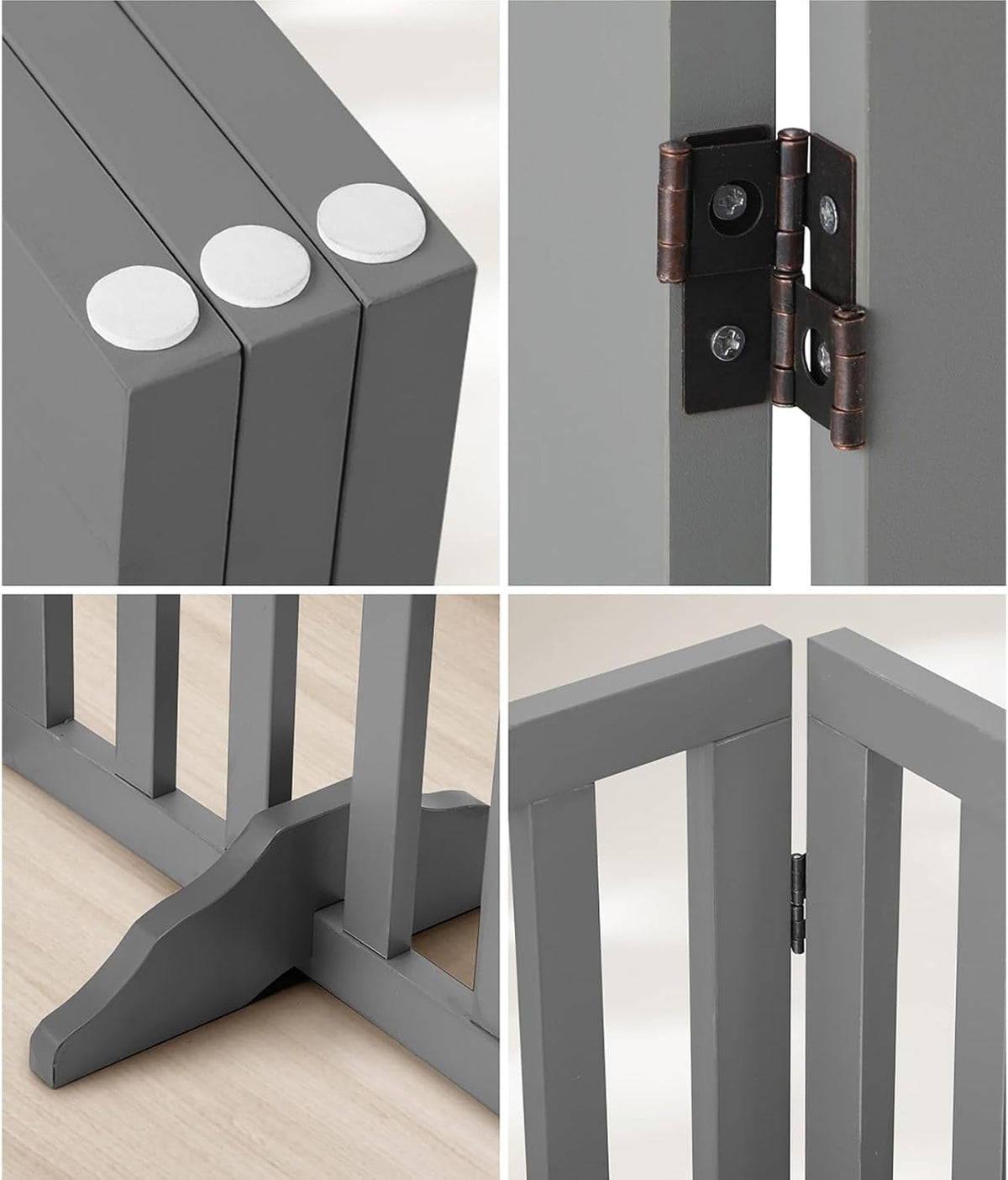 Freestanding Foldable MDF Pet Gate – 3 Sizes, White or Grey
