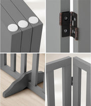 Freestanding Foldable MDF Pet Gate – 3 Sizes, White or Grey