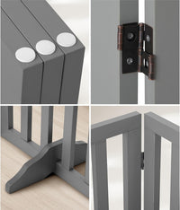 Freestanding Foldable MDF Pet Gate – 3 Sizes, White or Grey