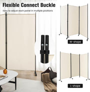 180cm Rolling 3-Panel Room Divider – Black or White Star