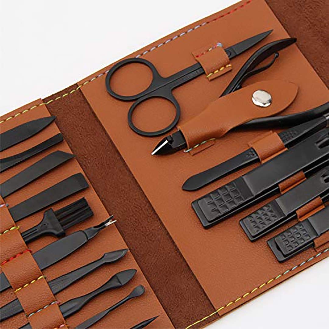 16-Piece Stainless-Steel Manicure & Grooming Set with Case