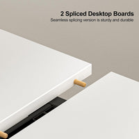 UMOMO 120 x 60cm Electric Standing Desk, Height Adjustable Sit Stand Desk with Splice Board, Workstation Computer Desk with Cable Management for Home Office (White Top White Frame)