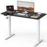 UMOMO 120 x 60cm Electric Standing Desk, Height Adjustable Sit Stand Desk with Splice Board, Workstation Computer Desk with Cable Management for Home Office (White Top White Frame)