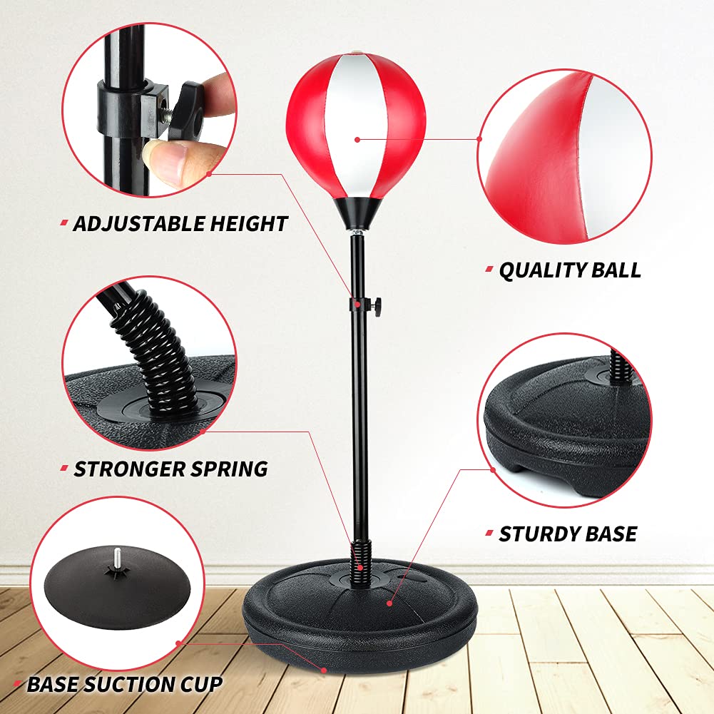 Height-Adjustable Kids’ Punching Bag Set with Gloves